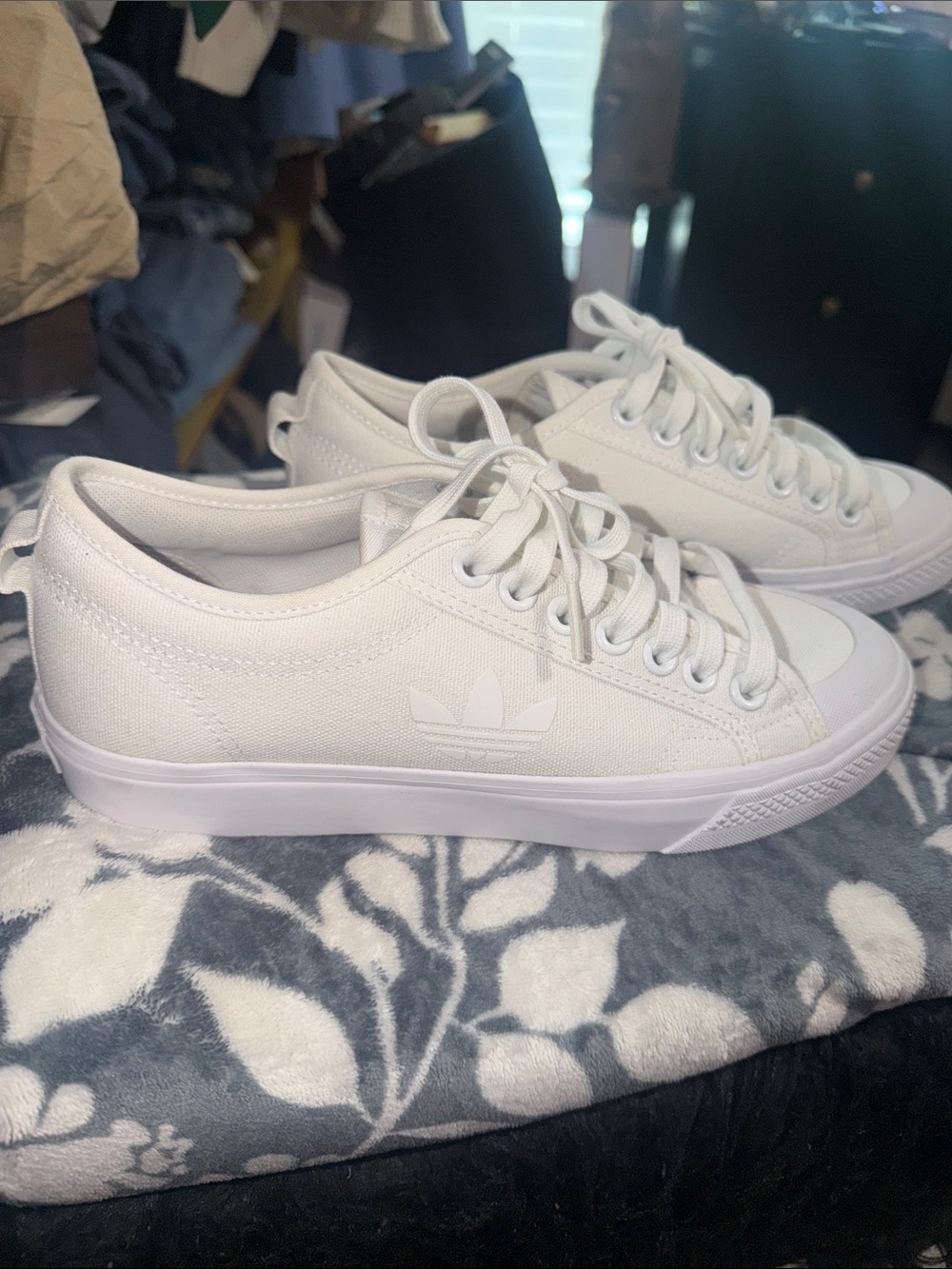 adidas Women’s White Low-Top Canvas Sneakers